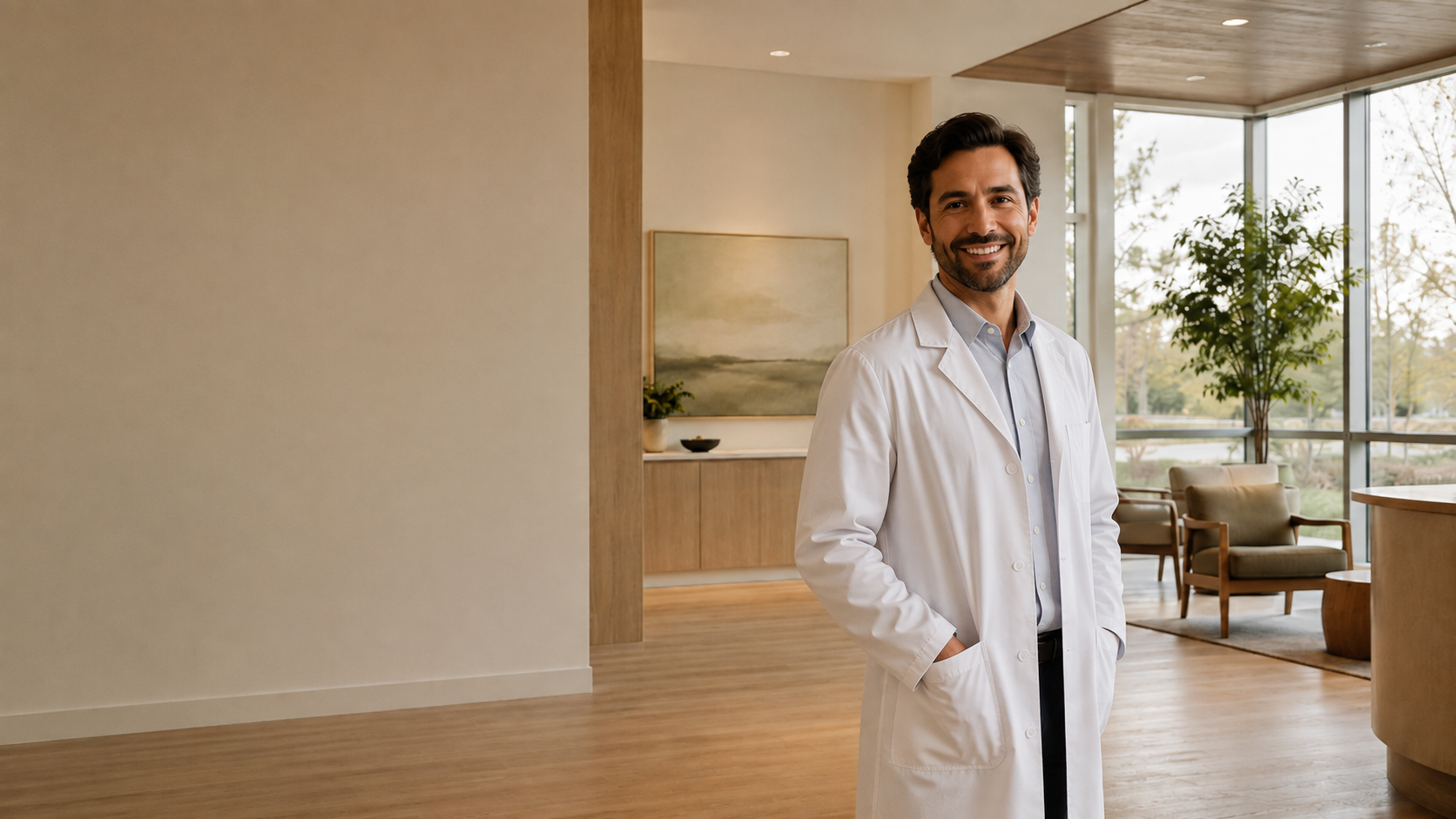 Physician in a clinical setting