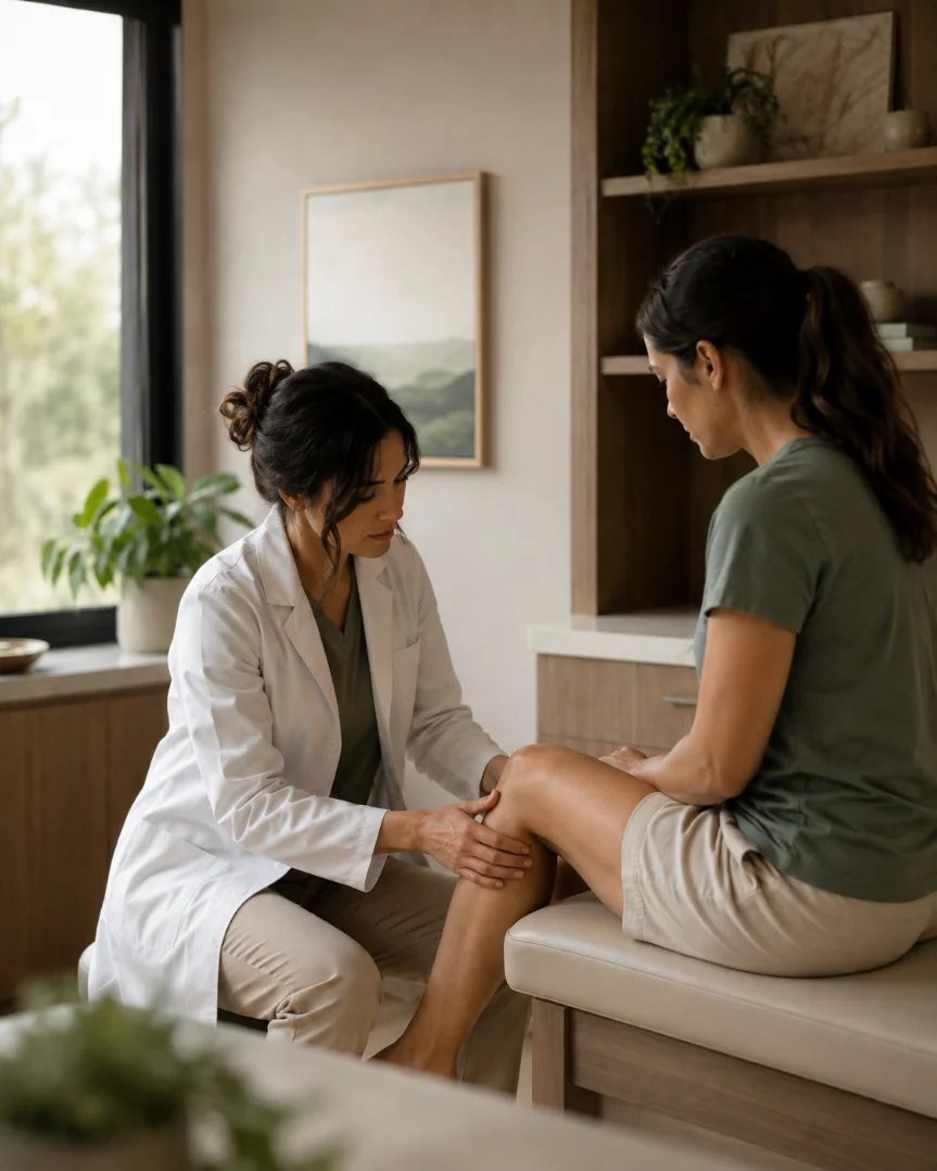 Physiatrist consulting with a patient
